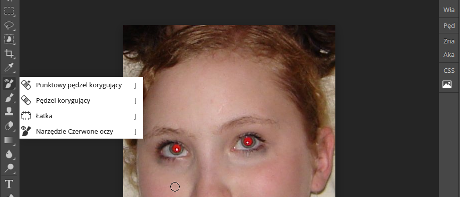 efekt czerwonych oczu